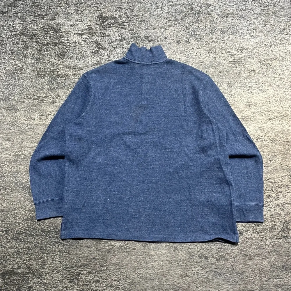 Polo Ralph Lauren‎ 1/4 Zip Pullover Sweater Mens XL Blue Small Pony Cotton